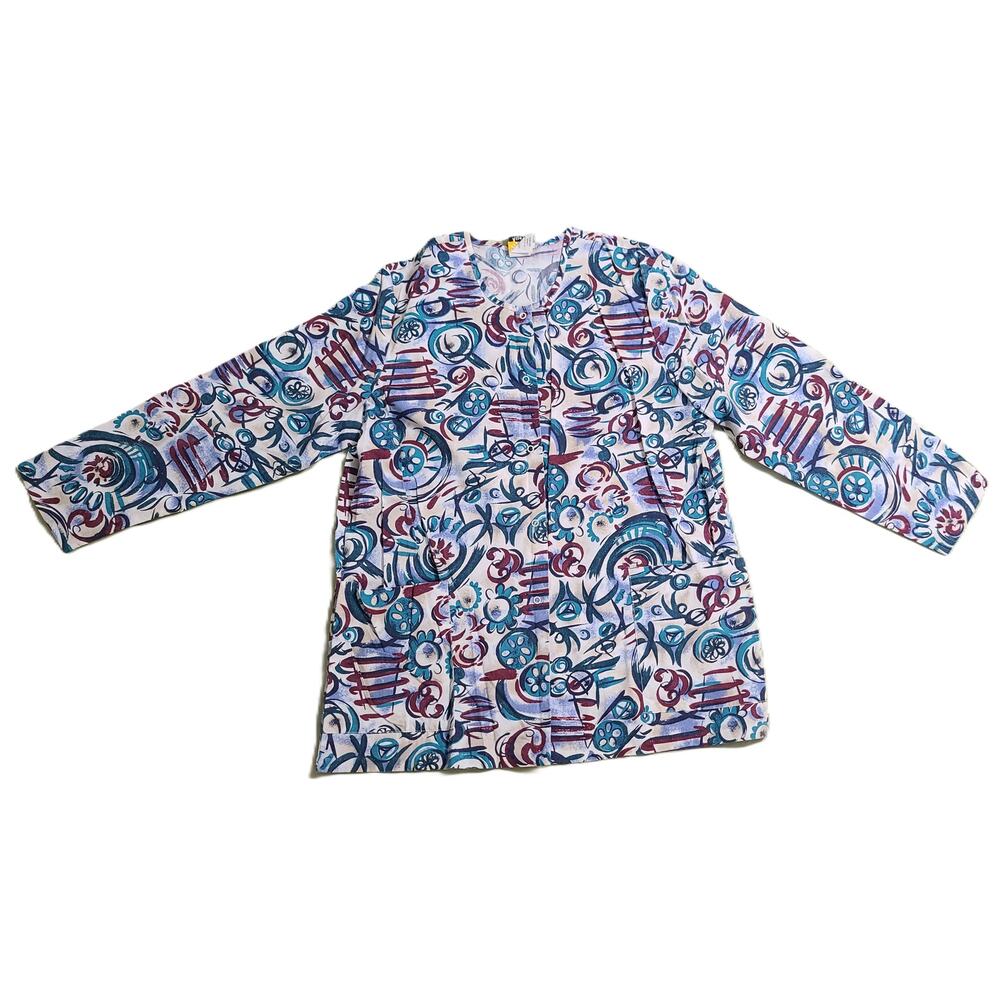 Sunshine Alley Unisex Scrub Jacket Lab Coat Top Large Long Sleeve Multicolor